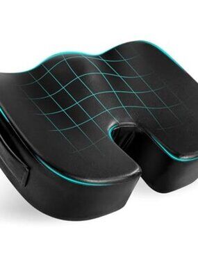 Memory Foam Seat Cushion 4 Inch Thick Coccyx Cushion Office Chair Back Pain
